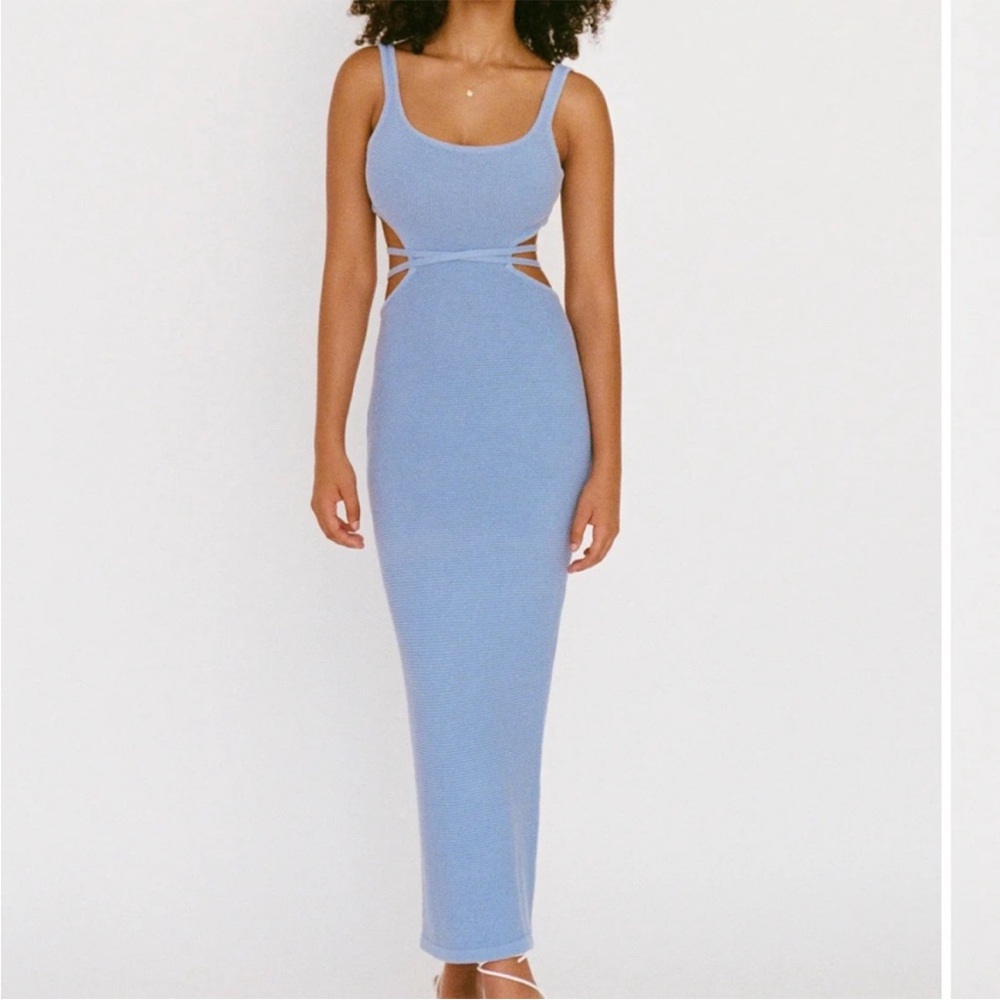 Sabo Skirt Light Blue Cutout Midi Dress